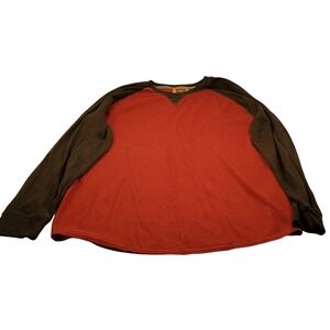 The Foundry Supply Co Shirt Mens XLT Red/gray Waffle Knit Raglan‎ Long Sleeve